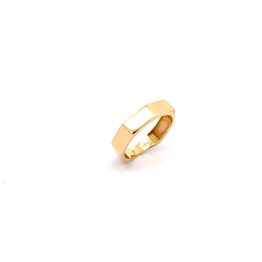 18K Yellow Gold Minimalist Signet Ring