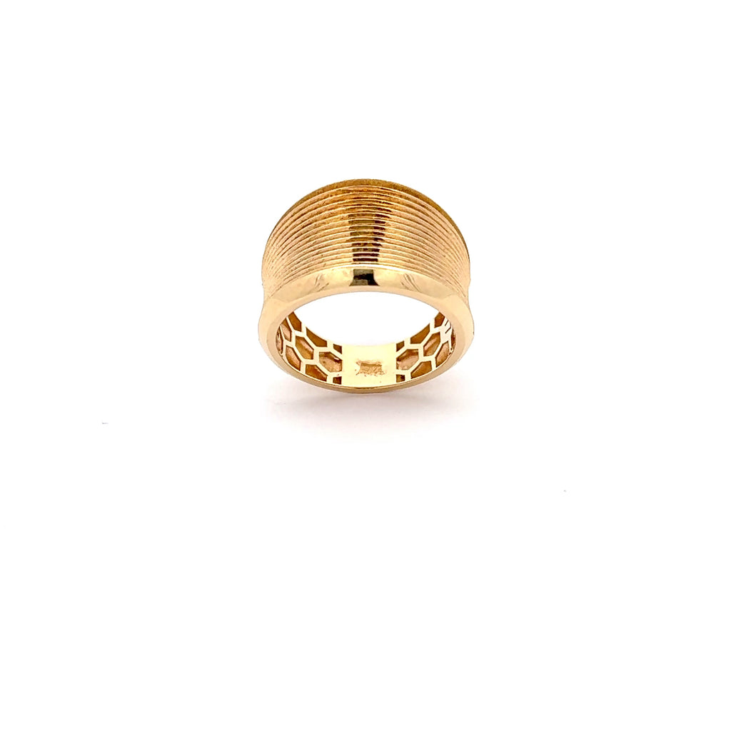 Textured Yellow Gold Statement Band Ring
