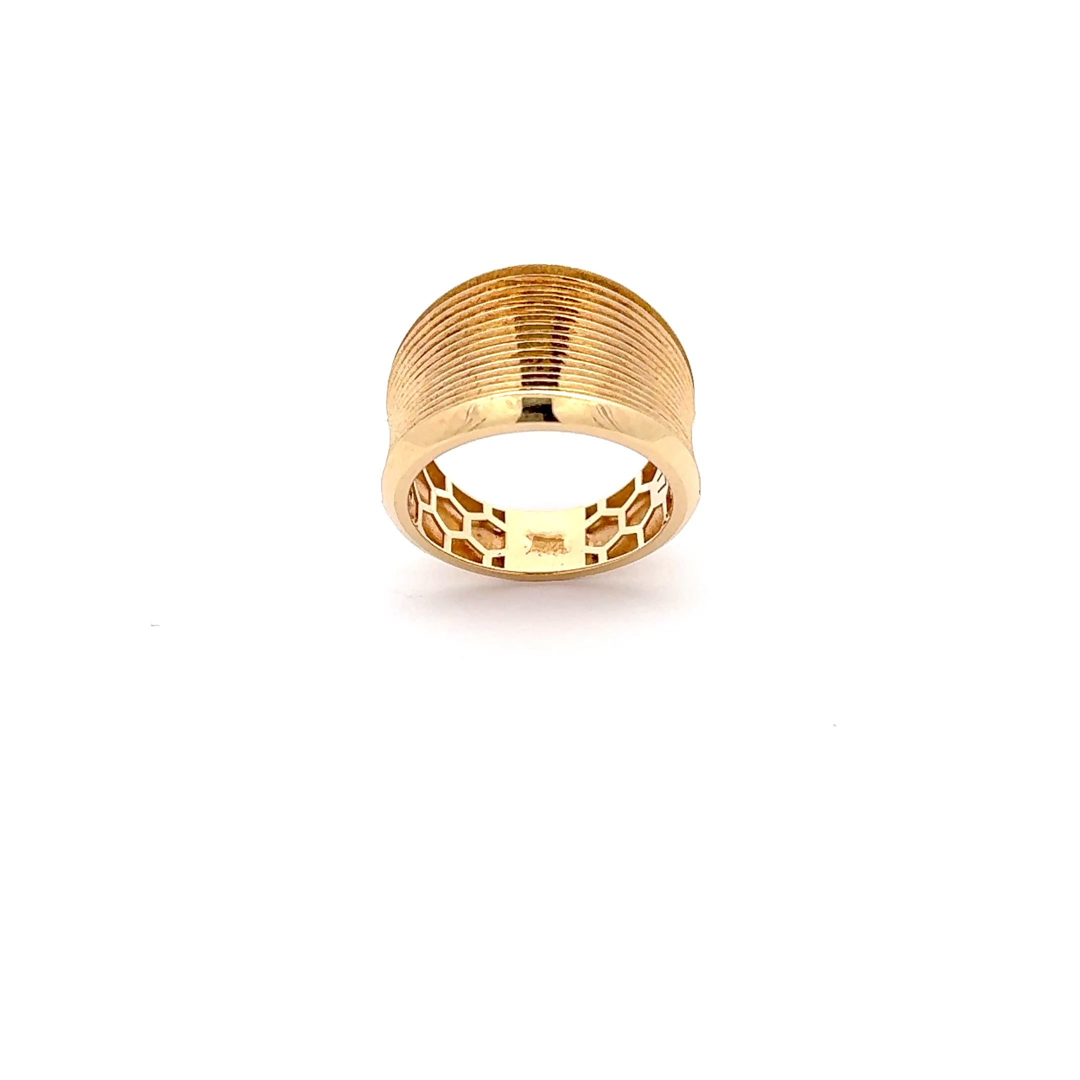 Textured Yellow Gold Statement Band Ring