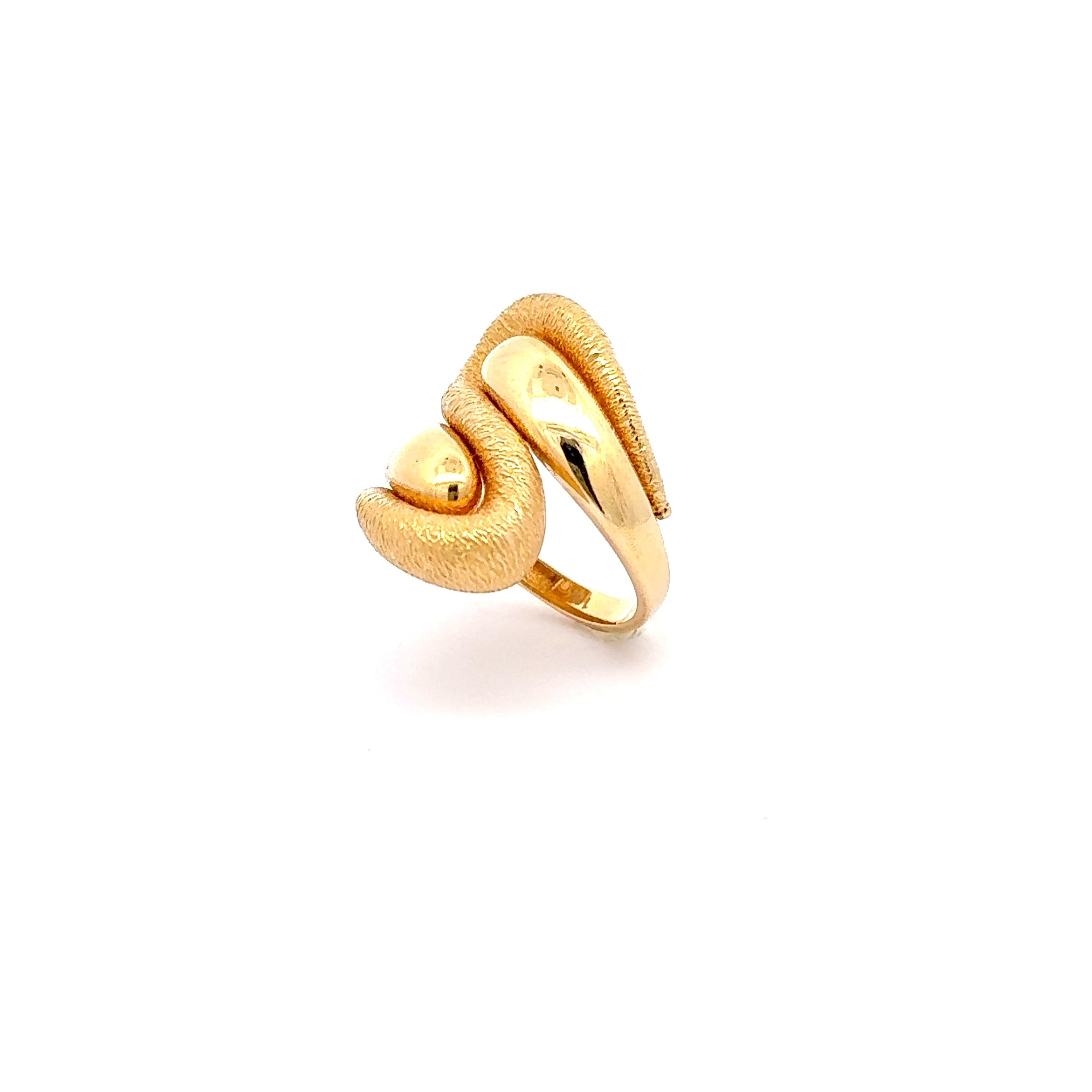 Textured Yellow Gold Sculptural Cocktail Ring