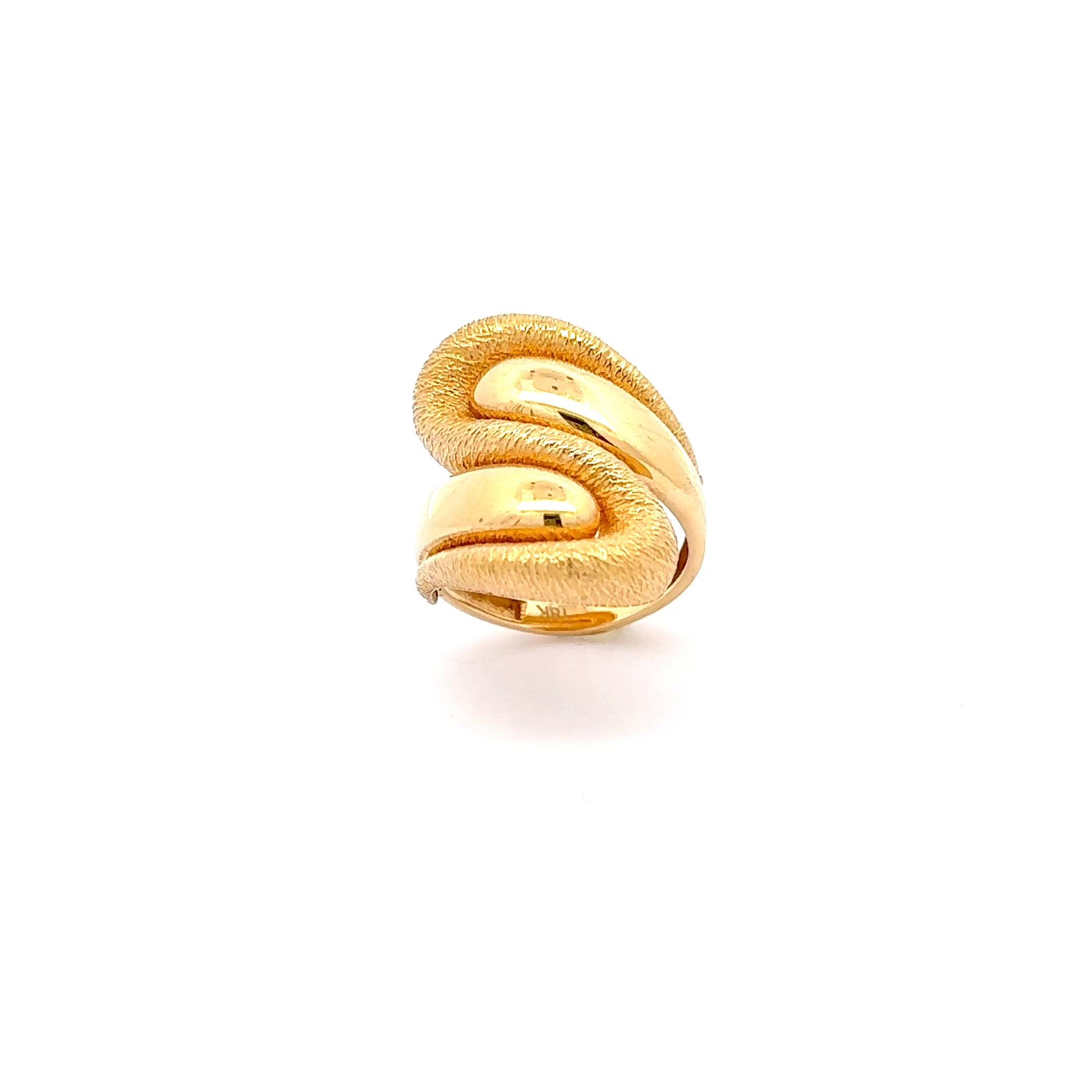 Textured Yellow Gold Sculptural Cocktail Ring