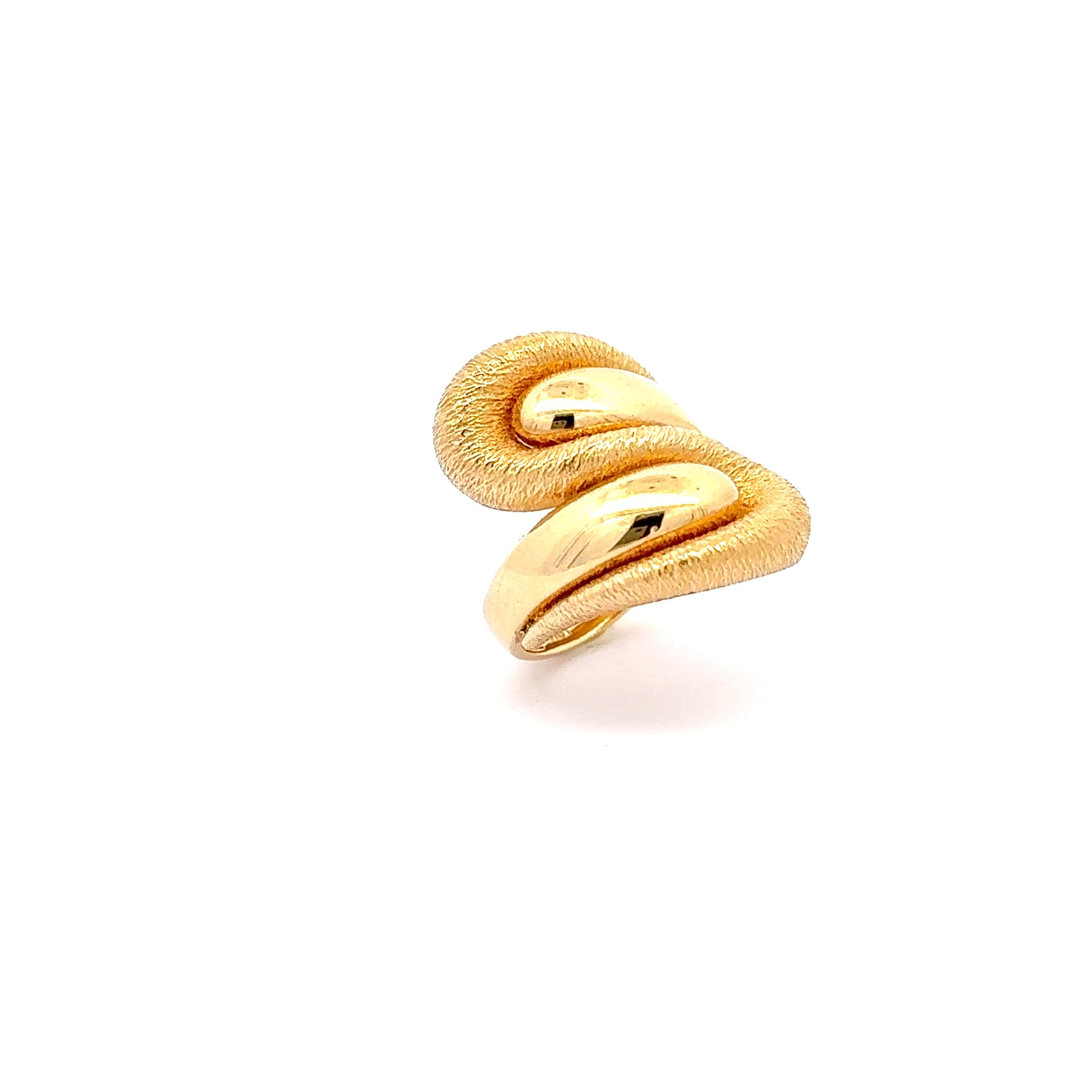 Textured Yellow Gold Sculptural Cocktail Ring