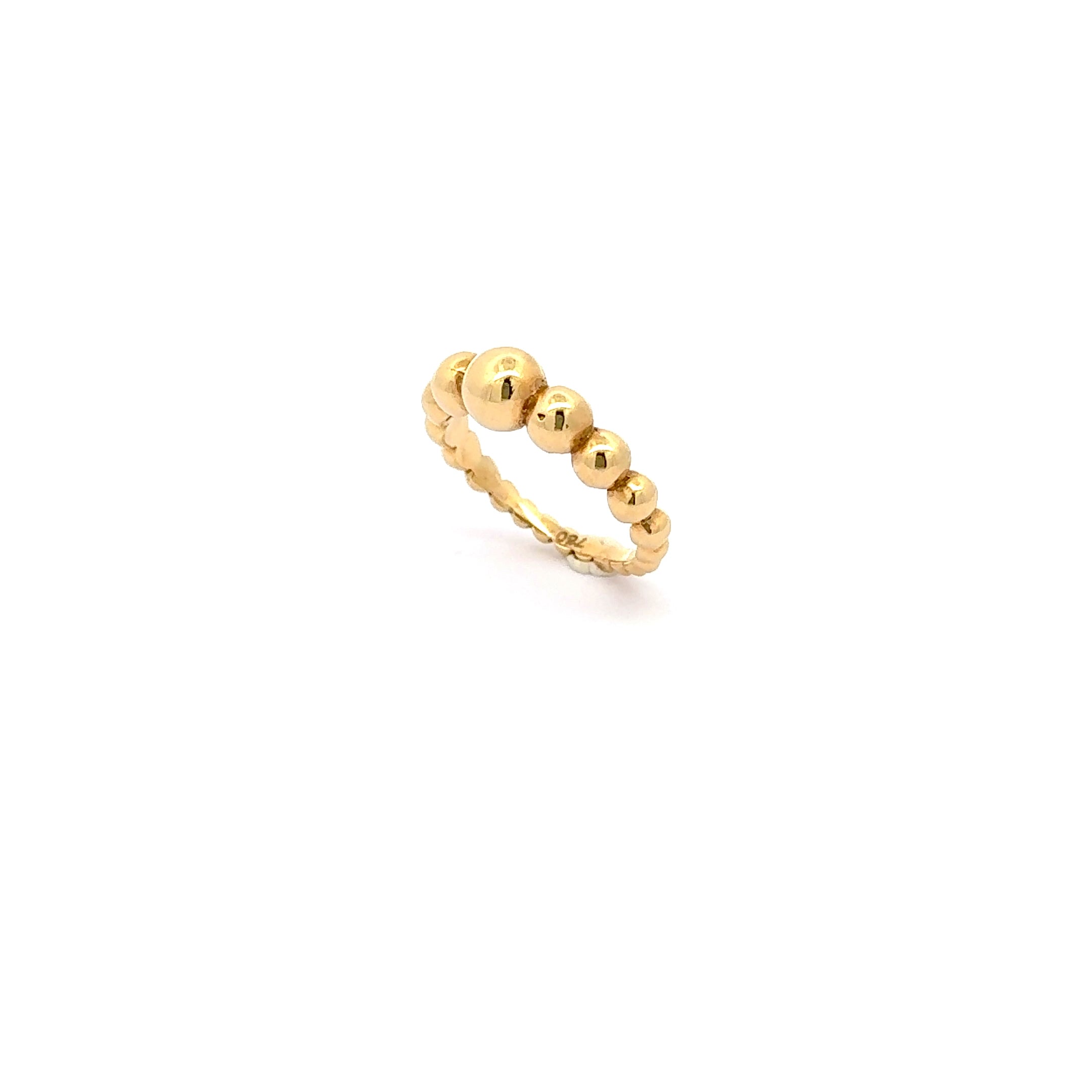 Whimsical Yellow Gold Beaded Band Ring