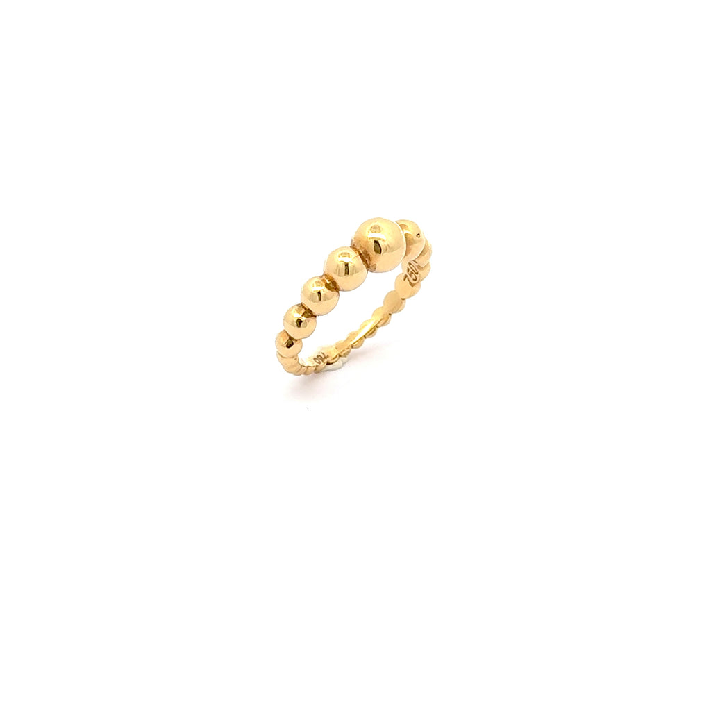 Whimsical Yellow Gold Beaded Band Ring