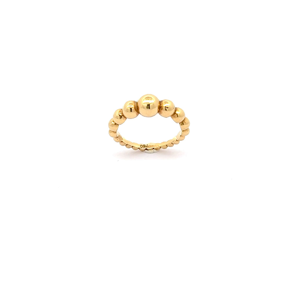 Whimsical Yellow Gold Beaded Band Ring