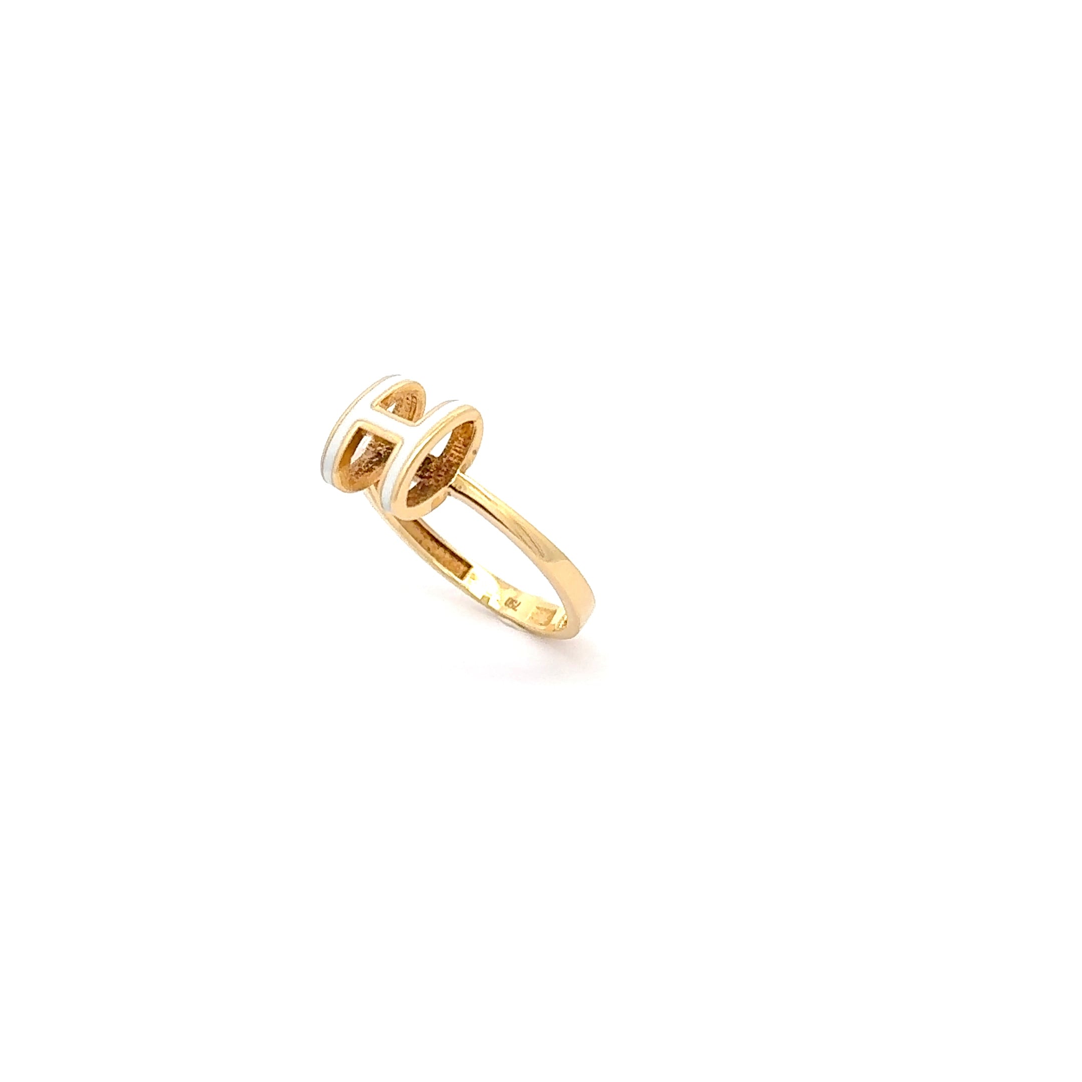 Yellow Gold Ring Mount with H-Design