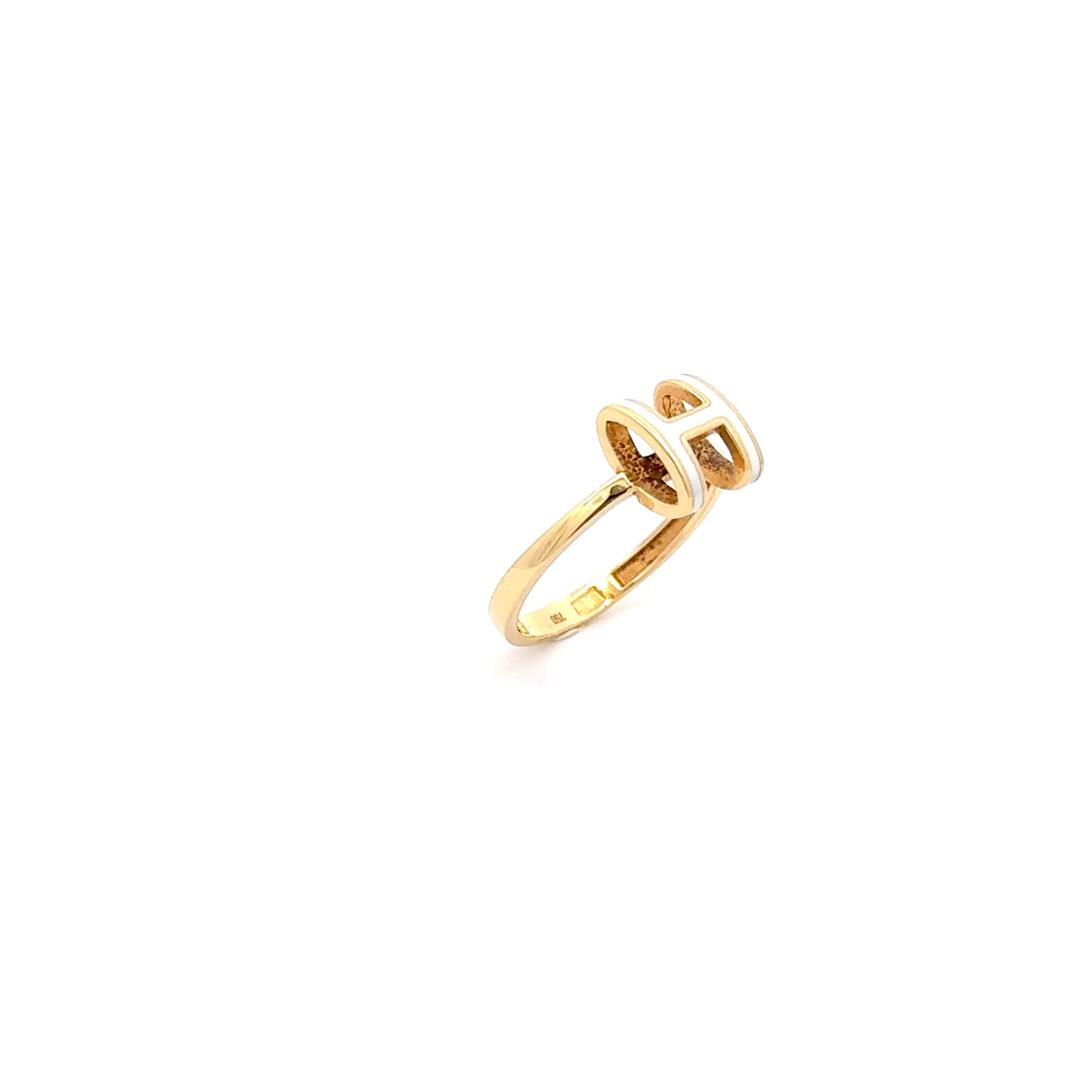 Yellow Gold Ring Mount with H-Design