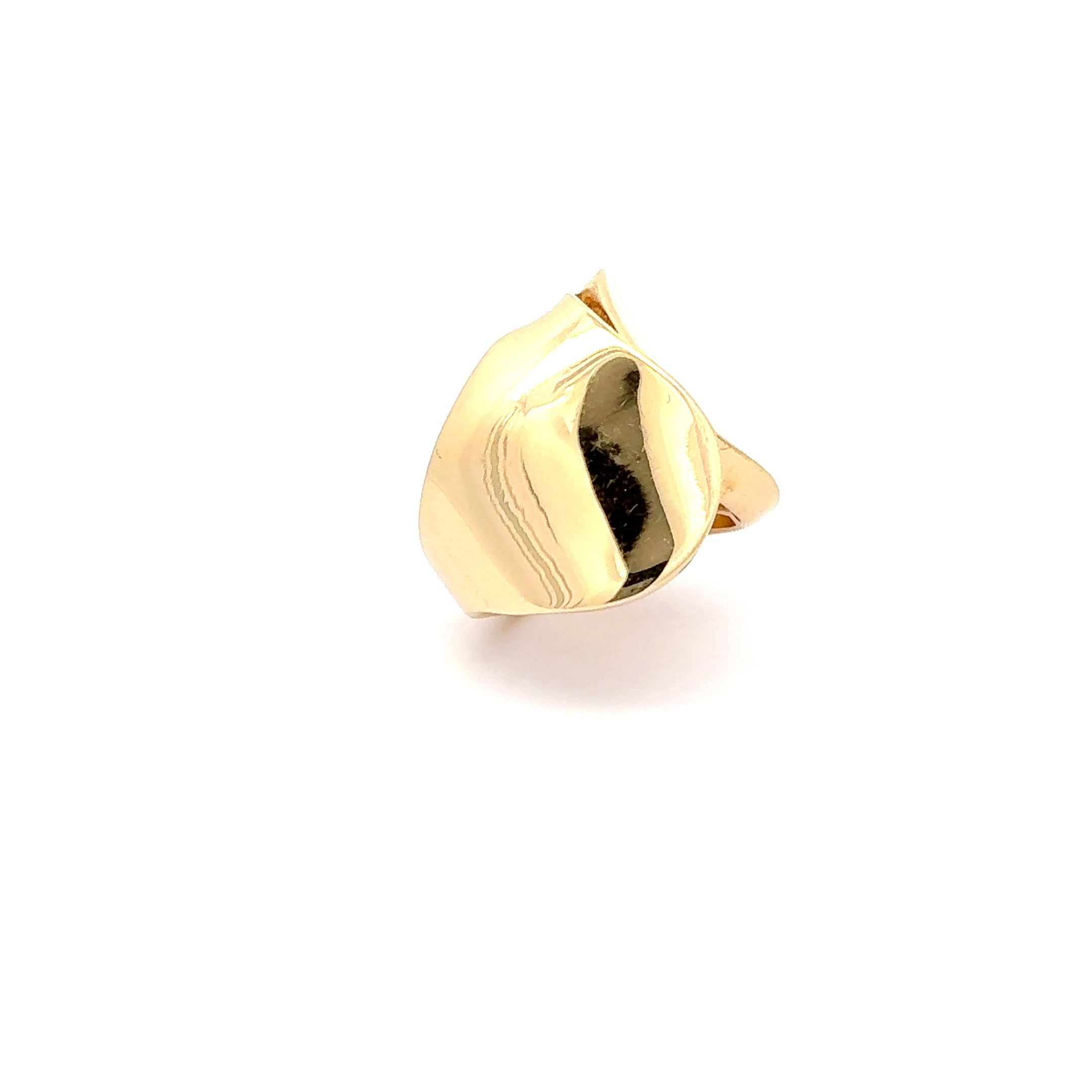 Sculptural 18k Yellow Gold Statement Band Ring