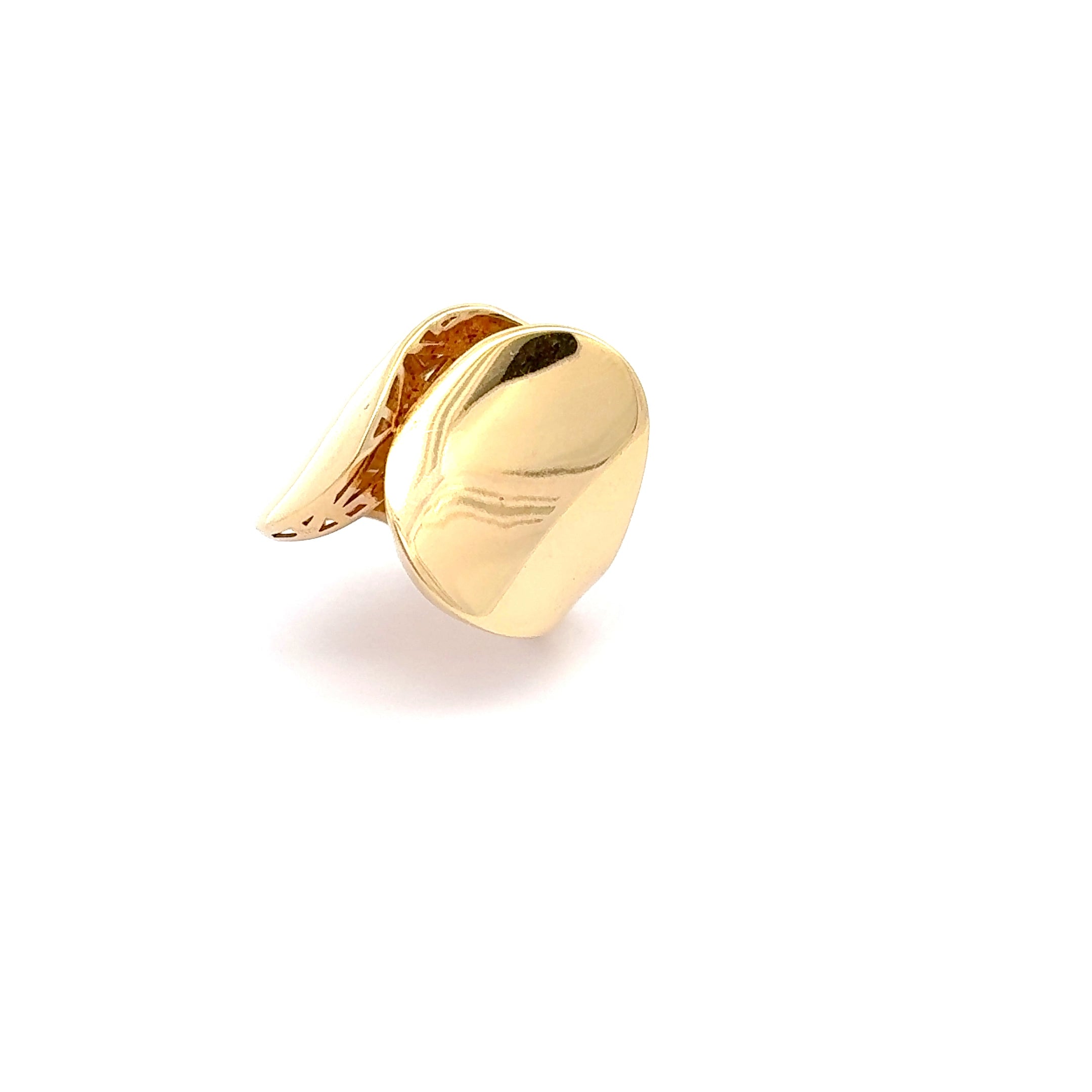 Sculptural 18k Yellow Gold Statement Band Ring