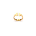 Modern Yellow Gold 'T' Design Band Ring