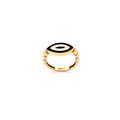 18k Yellow Gold Enamel Band Ring